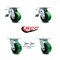 Service Caster 4 Inch Green Poly on Steel Caster Set with Roller Bearings 2 Brake 2 Swivel Lock SCC-TTL30S420-PUR-GB-2-BSL-2 - alternate 1